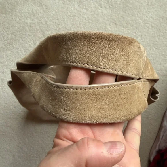 Veronica Beard suede sling bag in latte - Picture 8 of 9